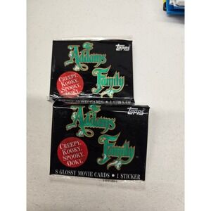 2 Pack Lot 1991 Topps The Addams Family Movie Trading Cards 8 Glossy Cards
